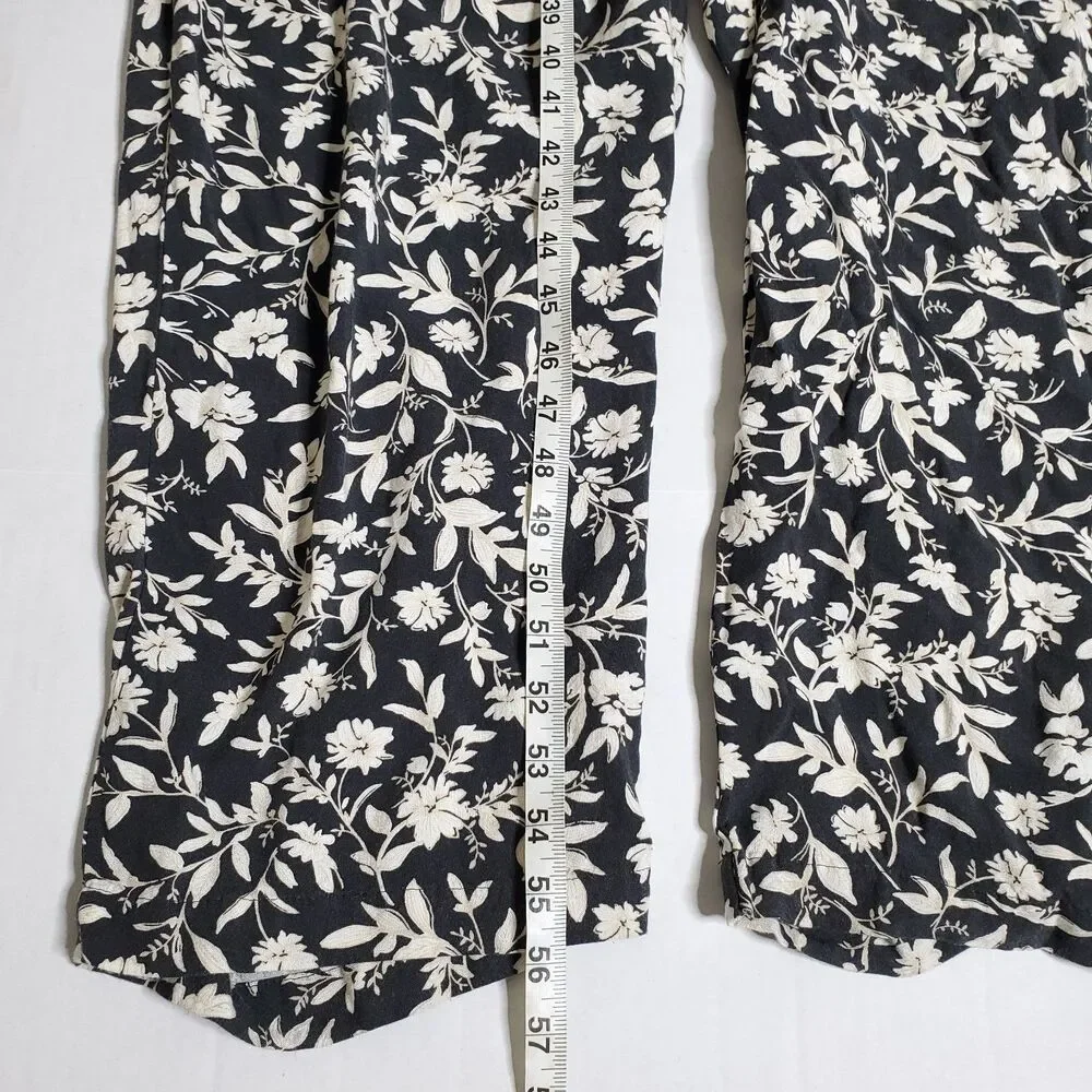 Old Navy Jumpsuit Size XXL 2XL Floral Hibiscus Belted Long Sleeve Womens